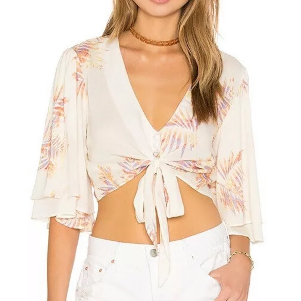 Flynn Skye Perfect Palm Lilly Rayon Crop Wrap XS